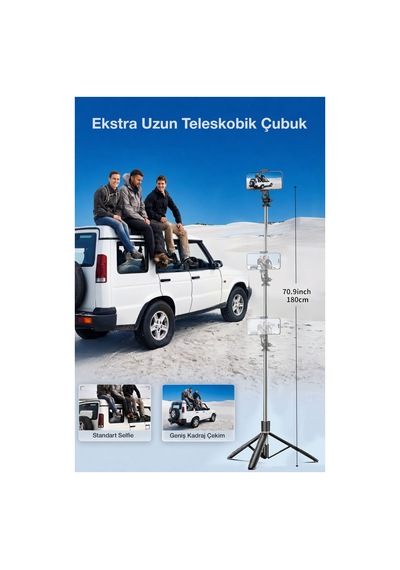 Büro Ev Ofis Cep Telefonu İçin Bt Kablosuz Selfie Çubuğu