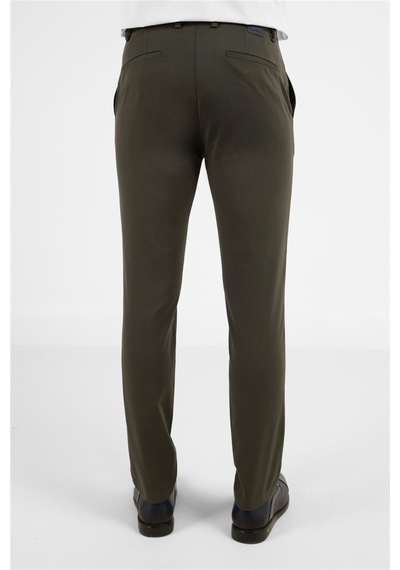İmza Haki Yan Cep Düz Paça Pamuklu Slim Fit Chino Casual Pantolon 1003255165 Haki