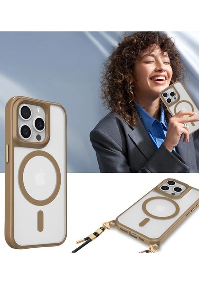 Apple, Uyumlu iPhone 16 Pro Max Kılıf Enka Magsafe Silikon Kılıf - Şeffaf