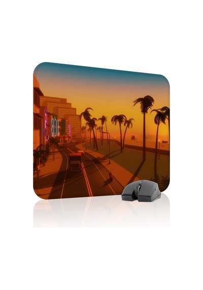 Gta Vice City Kaymaz Dikişli Kauçuk Oyuncu Mousepad V5 - 48x40 Xl Gaming Mouse Pad Fare Altlığı