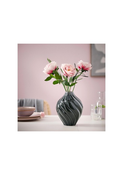 Ikea Kornsparv Seramik Vazo 22 Cm Gri - Mavi