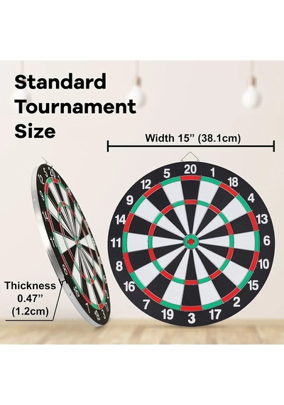 Dart Tahtası Seti 15 İnç Büyük Orta Boy Çift Taraflı Dart Tahtası
