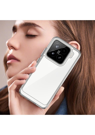 Caseonn Xiaomi 15 Kılıf Kamera Korumalı Darbe Emici Şeffaf Arka Kapak Tam Şeffaf