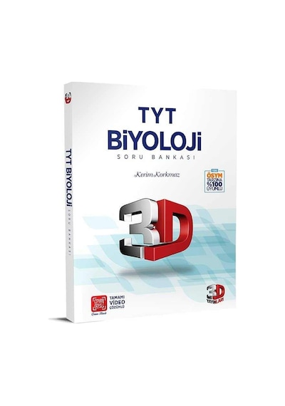 3D Yayınları Tyt Biyoloji 3D Soru Bankası Video Çözümlü