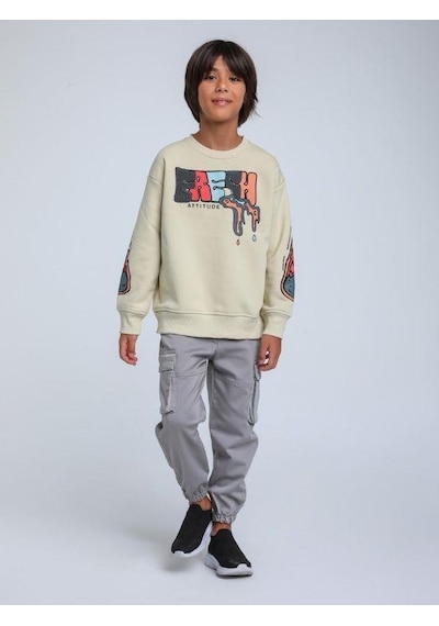 Jack Lions Erkek Bebek Fresh Dokulu İnce Şardonlu 3 İplik Sweatshirt-14748 Bej