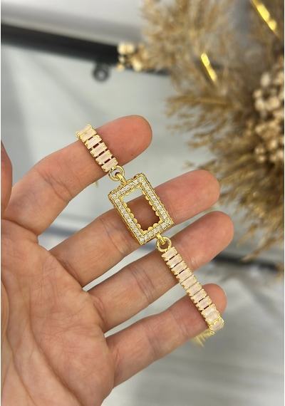 Gram Altınlık Soft Pembe Baget Bileklik 17.5+3 Cm Çok Renkli