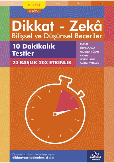 On Dakikalık Testler 8 - 9 Yaş - Bilişsel ve Düşünsel Beceriler