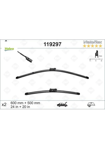 Silecek Süpürgesi Ön Audı A4-a5-q3-q5-macan 2008 600 500 Mm Valeo 8k1998002/ 8w1998002/ 8r1998002