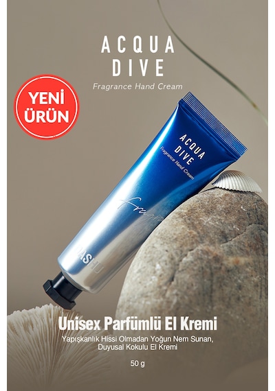 Nemlendirici, Hafif Dokulu Unisex Parfümlü El Kremi Dashu Acqua Dive Perfume Hand Cream