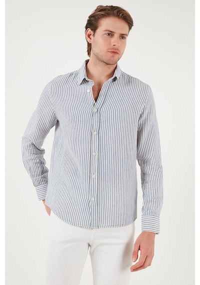 Buratti Çizgili Regular Fit Pamuklu Uzun Kollu Erkek Gömlek Cf25S129721 Saks