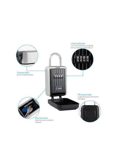 Mühlen Safe Key 7 Şifreli Çelik Kasa Anahtar Kasası Kutusu Anahta