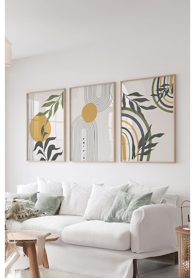 Artavessa Gerçek Ahşap Çerçeveli 3 Parça 3d Poster Tablo Seti - Ersy3set20, 20 X 30 Çok Renkli