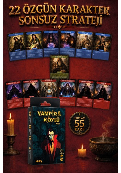 Vampir Köylü Avcı Kutu Oyunu Kart Oyunları Aile Ve Arkadaş Hediye Oyun Parti Oyunu Rol Yapma Eğlence