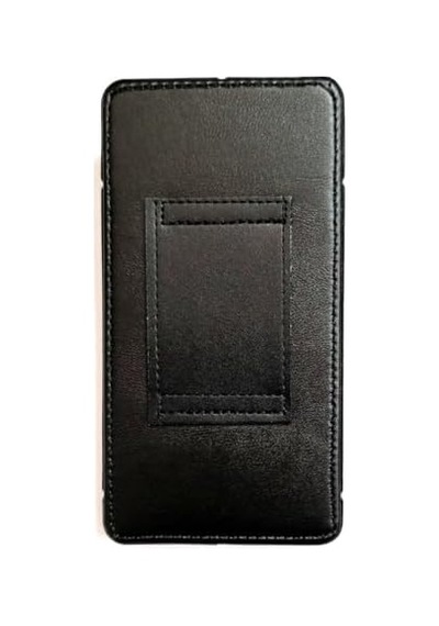 Kemere Takılan Lüks Suni Deri Telefon Kılıfı, Mıknatıslı, 17x8 Cm, Siyah