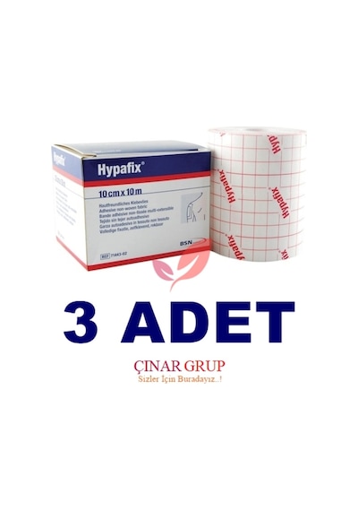 Hypafix Hipoalerjenik Şerit Flaster Sargı Tutucu Bant 10 CM x 10 M 3 Adet