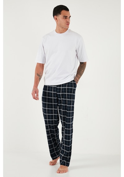 Buratti Pamuklu Regular Fit Normal Bel Düz Paça Cepli 2'Li Paket Erkek Pijama Altı 6574003S2 Lacivert-Lacivert