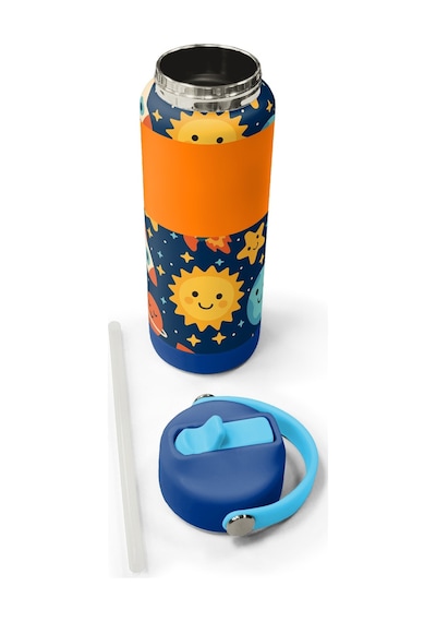 Coral High Lacivert Uzay Desenli Katlanır Ağızlıklı Çelik Termos 650 Ml 38342 Lacivert