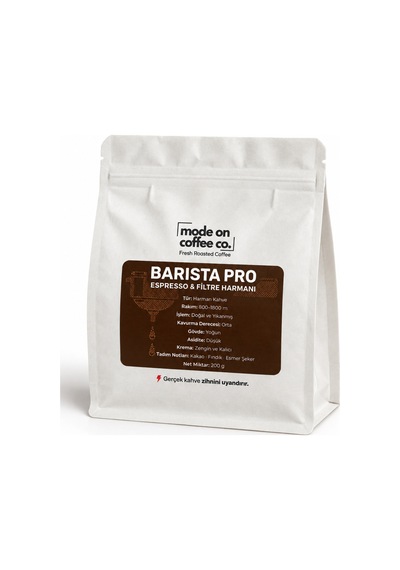 Barista Pro Filtre Ve Espresso Harmanı 200 Gr Natural Ve Yıkanmış Medium Kavrum - Espresso Makinesi İçin Öğütülmüş