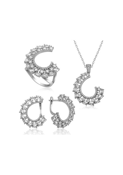 Gümüş Markiz Taşlı Kadın Set (551180153)