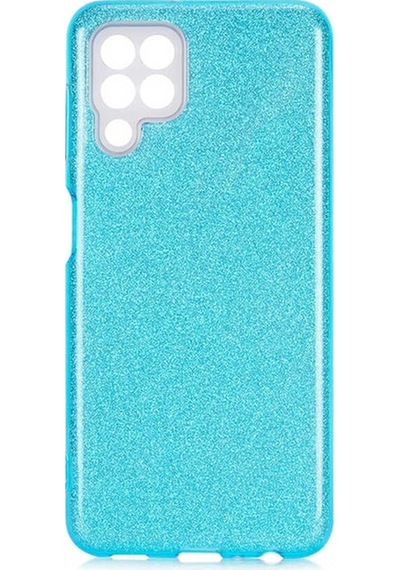 Samsung Uyumlu Galaxy M22 Kılıf Zore Shining Silikon Mavi