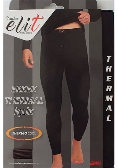 Tutku Elit 1306 Erkek Termal Alt Siyah Siyah