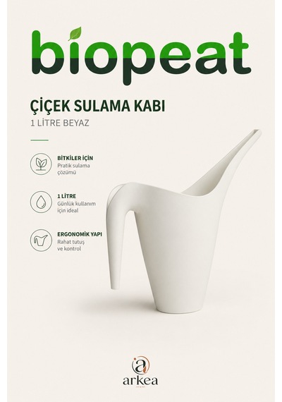 1 Litre Beyaz Çiçek Sulama Kabı Modern Tasarım Ergonomik Bitki Sulama Kabı