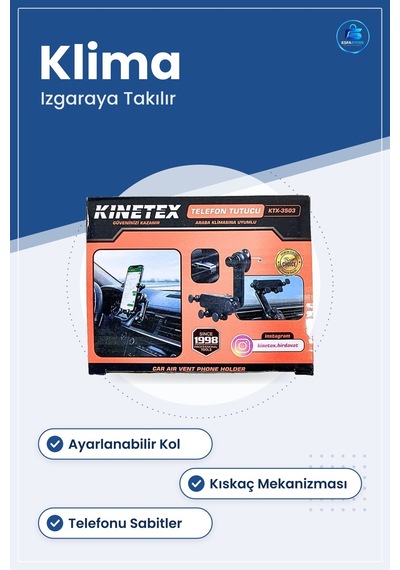 Araç İçi Telefon Tutucu Klima Havalandırma Uyumlu Ayarlanabilir S