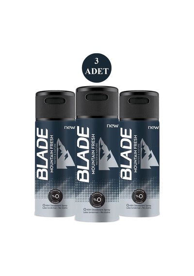 3 Adet Mountain Fresh Erkek Deodorant 150ml Leke Bırakmaz