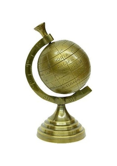 Yerküre Dünya Antik Bronz Renk 5''