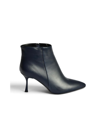 Fox Shoes N282102109 Lacivert İnce Topuklu Sivri Burun Kadın Bot