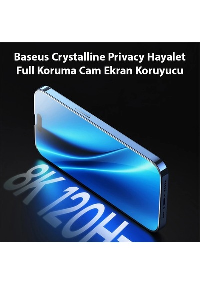 Baseus Crystalline İphone 15 Pro Max Privacy Hayalet Full Koruma Cam Ekran Koruyucu- 5775