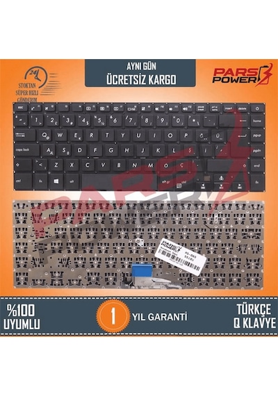 Asus Uyumlu VivoBook X510QA, X510QR Notebook Klavye (Siyah TR) (Pars Power) Siyah 827534
