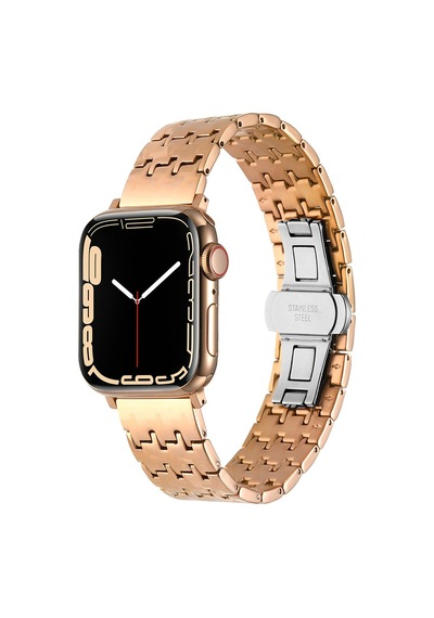 Kilifone -  Apple Uyumlu  Watch  7 45mm - Kordon Metal Kordon Krd-86