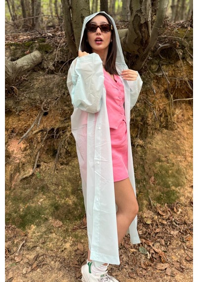 Mollycrush Unisex Su Rüzgar Geçirmez Katlanabilir Kapüşonlu Çıtçıt Düğmeli Eva Mavi Yağmurluk Şeffaf Mollycrush Unisex Su Rüzgar Geçirmez Katlanabilir Kapüşonlu Çıtçıt Düğmeli Eva Mavi Yağmurluk Şeffaf
