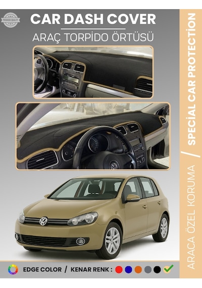 Volkswagen Golf 6 2008-2012 Torpido Örtüsü Ön Göğüs Koruma Tam Uyum Uv Koruma - 465 Stiloto