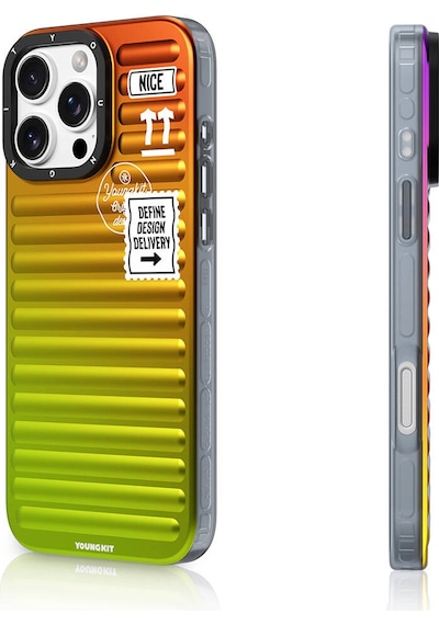 Apple iPhone 16 Pro Uyumlu Kılıf Renk Geçişli Youngkit The Secret Color Serisi Kapak Turuncu