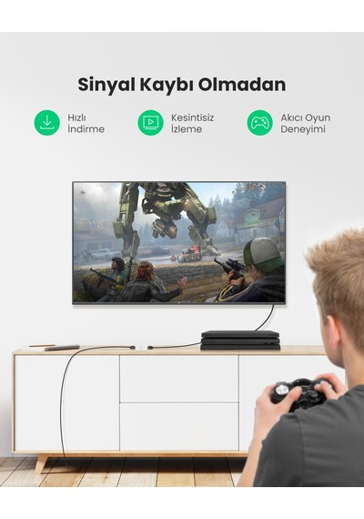 Ugreen Rj45 Cat6 Cat7 Cat8 Ethernet Kablo Uzatma Aparatı Beyaz, 20311