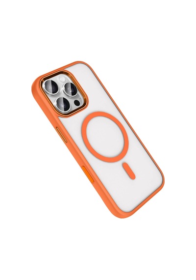 Joko Apple iPhone Uyumlu iPhone 16 Pro Max Terea Magsafe Kapak - Turuncu Renkli