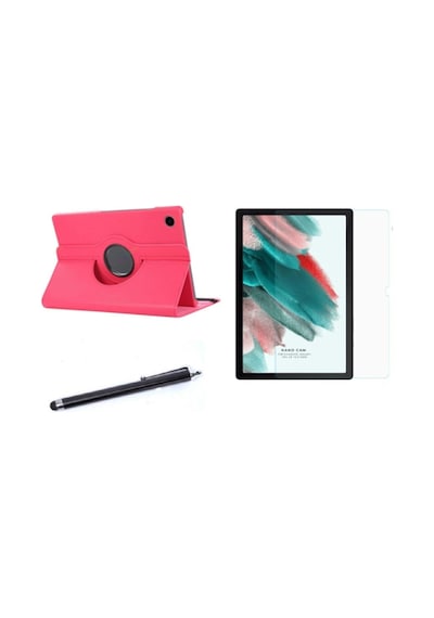 Samsung Galaxy Tab A8 10.5 Sm-x200 / Sm-x205 Uyumlu 360 Rotating Stand Deri Kılıf Seti Kapaklı Kılıf