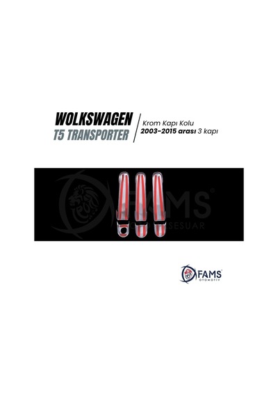 Vw T5 Transporter Krom Kapı Kolu 3 Kapı 2003-2015 P. Çelik