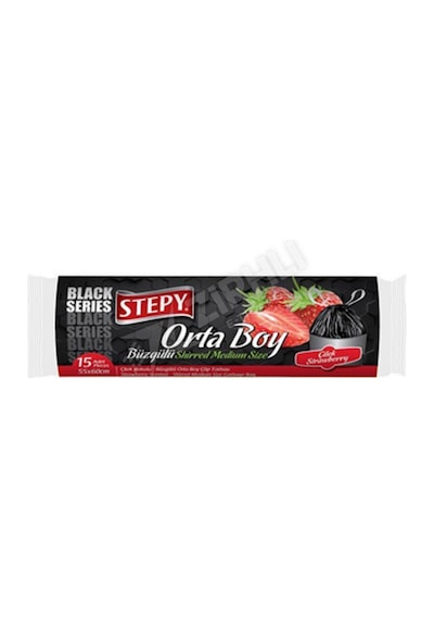 5 Adet Stepy Büzgülü Çöp Torbası Çilek Kokulu Orta Boy