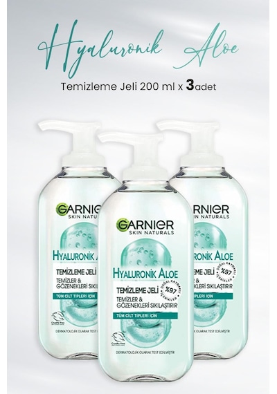 Garnier Hyaluronik Aloe Temizleme Jeli 3 x 200 ML