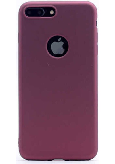 Apple Uyumlu iPhone 7 Plus Kılıf Zore Premier Silikon Kapak Mürdüm