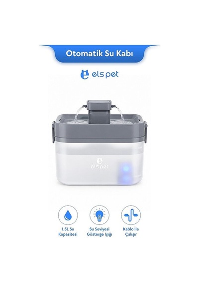 Els Pet Kare Su Pınarı 1.5l Els-sqwf Ultra Sessiz Ve Led Işıklı Tasarım