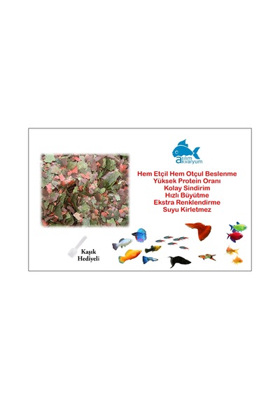Atılım Akvaryum Pro Guppy Tropikal Balık Yemi Lepistes Yemi 50 G
