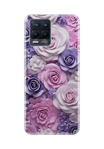 Realme 8 - 8 Pro Kılıf Boutique Baskılı Resimli Mor Güller Pcode -029