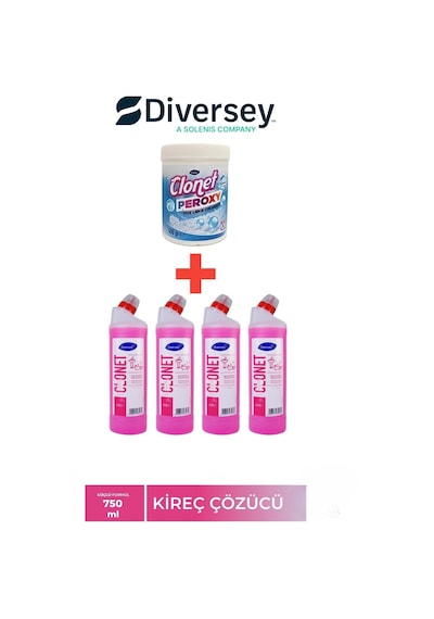 Diversey 5'li Temizlik Paketi 4 Adet Extra Banyo Temizleyici + 1 Adet Beyazlar İçin Leke Çıkarıcı