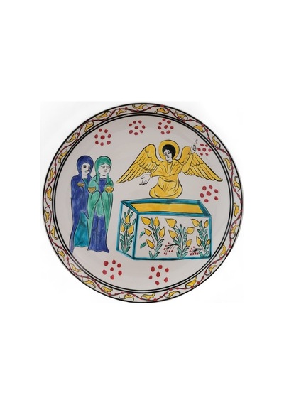 İsa Mesih'in Boş Kabri 25x25 Cm El Boyama İznik Çini Tabak