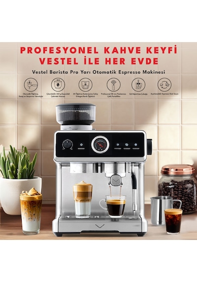 Vestel Barista Pro Yarı Otomatik Espresso Makinesi