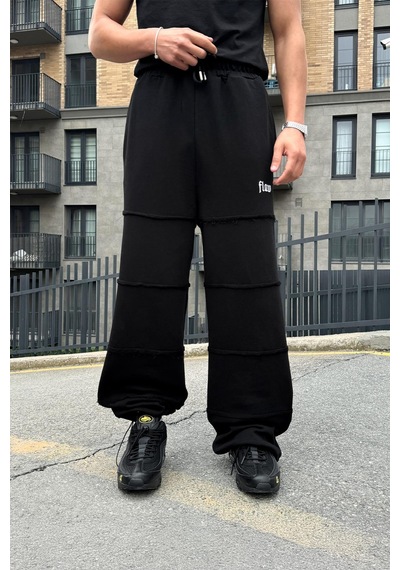 Bad Layers Oversize Ayarlanabilir Lastikli Eşofman Siyah Siyah